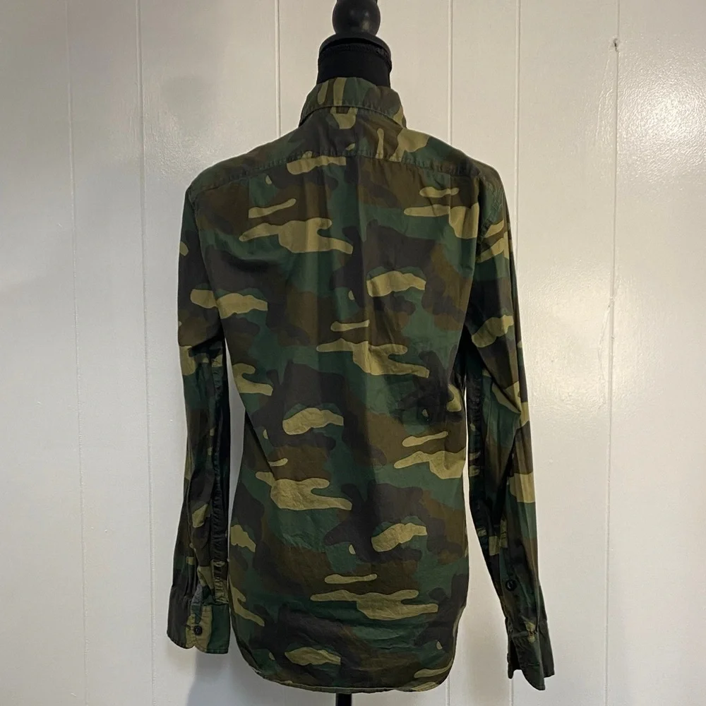 J.Crew Camo Button Up Shirt XS 100% Cotton Utility Military Streetwear
